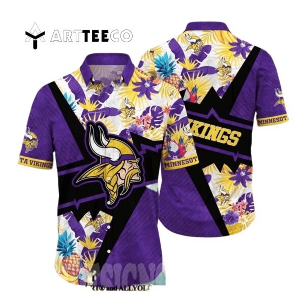 Minnesota Vikings Floral Full Print Unisex V2 Hawaiian Shirt 1