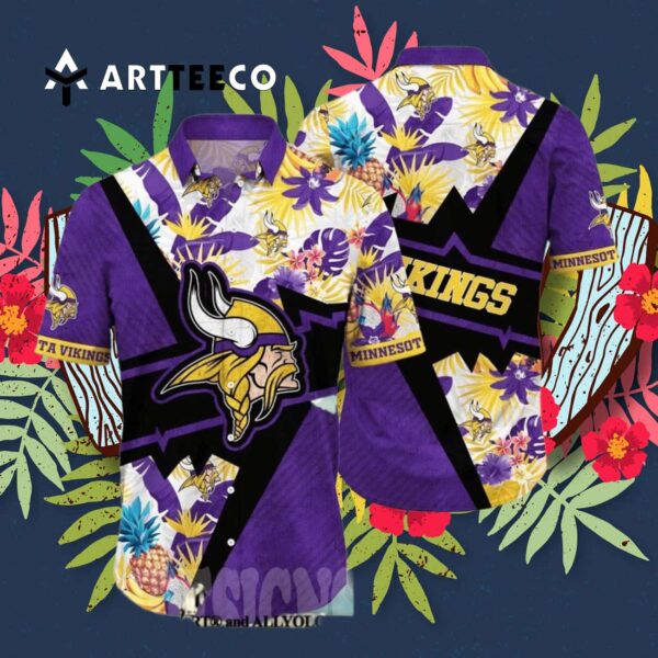 Minnesota Vikings Floral Full Print Unisex V2 Hawaiian Shirt 3