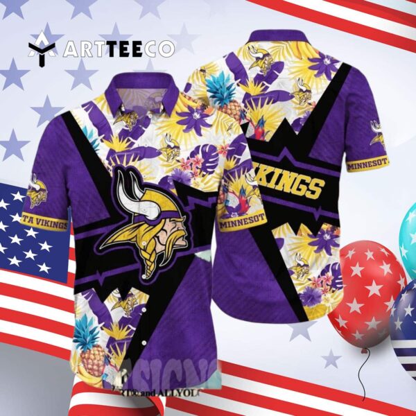 Minnesota Vikings Floral Full Print Unisex V2 Hawaiian Shirt 4