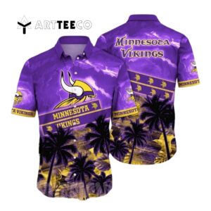 Minnesota Vikings Flower All Over Printed Hawaiian Shirt 1