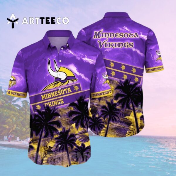 Minnesota Vikings Flower All Over Printed Hawaiian Shirt 2