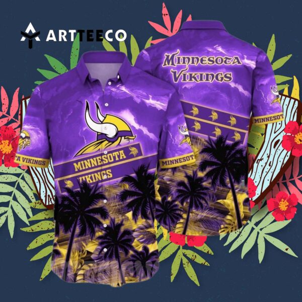Minnesota Vikings Flower All Over Printed Hawaiian Shirt 3