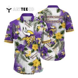 Minnesota Vikings Flower Classic All Over Print V1 Hawaiian Shirt 1