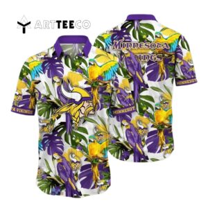 Minnesota Vikings Flower Colorful Hawaiian Shirt 1