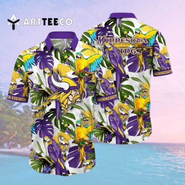 Minnesota Vikings Flower Colorful Hawaiian Shirt 2
