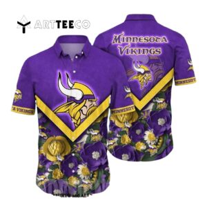 Minnesota Vikings Flower Full Printing Classic Hawaiian Shirt 1