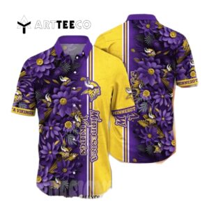 Minnesota Vikings Flower Tropical Hawaiian Shirt 1