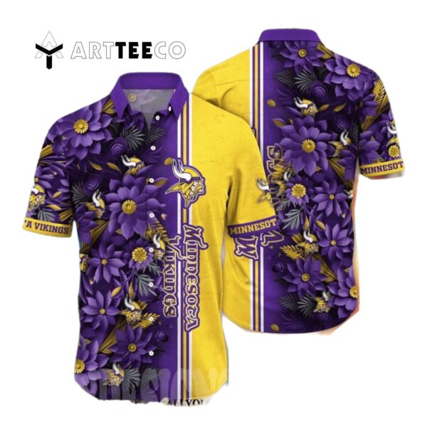 Minnesota Vikings Flower Tropical Hawaiian Shirt 1