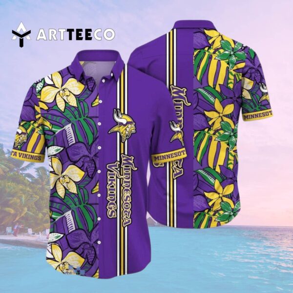 Minnesota Vikings Flower Unique Gift For Fans Hawaiian Shirt 2