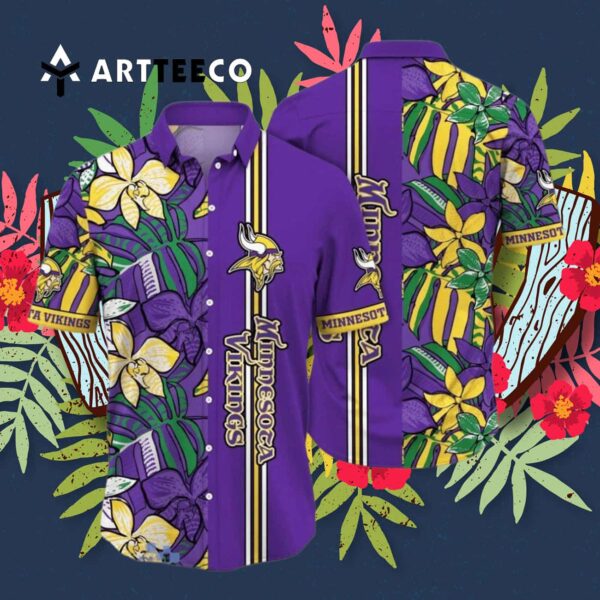 Minnesota Vikings Flower Unique Gift For Fans Hawaiian Shirt 3