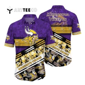 Minnesota Vikings Football Aloha Camo Pattern Hawaiian Shirt 1