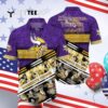 Minnesota Vikings Football Aloha Camo Pattern Hawaiian Shirt 4