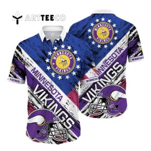 Minnesota Vikings Football Helmet Hawaiian Shirt 1