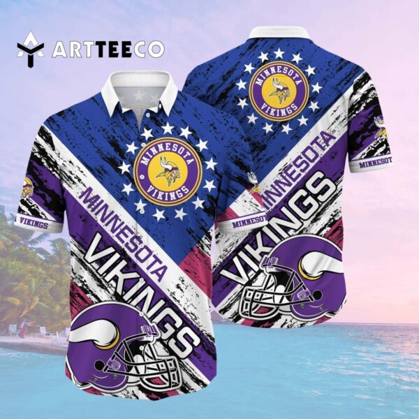 Minnesota Vikings Football Helmet Hawaiian Shirt 2