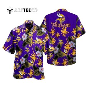 Minnesota Vikings Football Purple Background Hawaiian Shirt 1