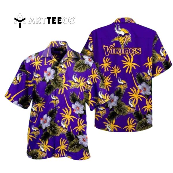 Minnesota Vikings Football Purple Background Hawaiian Shirt 1