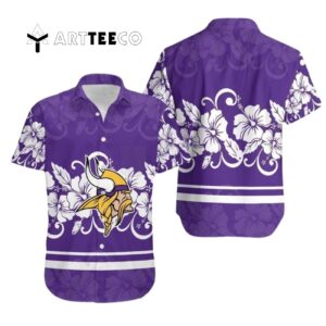 Minnesota Vikings Hibiscus Flowers New Hawaiian Shirt 1