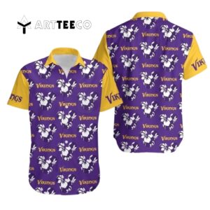 Minnesota Vikings Mickey And Flowers Hawaiian Shirt 1