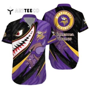 Minnesota Vikings Shark Summer Hawaiian Shirt 1