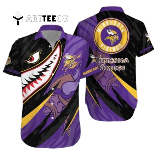 Minnesota Vikings Shark Summer Hawaiian Shirt 1