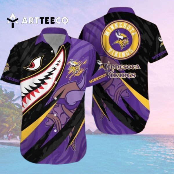 Minnesota Vikings Shark Summer Hawaiian Shirt 2