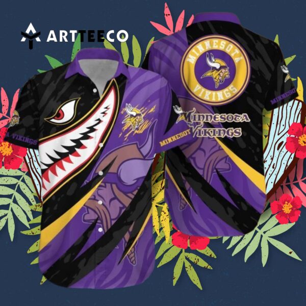 Minnesota Vikings Shark Summer Hawaiian Shirt 3