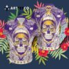 Minnesota Vikings Skull Aloha Pattern Hawaiian Shirt 3