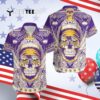 Minnesota Vikings Skull Aloha Pattern Hawaiian Shirt 4
