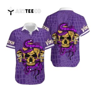 Minnesota Vikings Snake And Skull Octopus Hawaiian Shirt 1