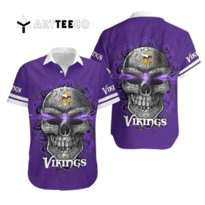 Minnesota Vikings Sugar Skull Hawaiian Shirt 1