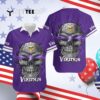 Minnesota Vikings Sugar Skull Hawaiian Shirt 4
