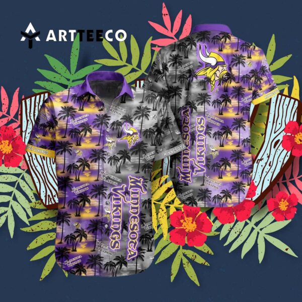 Minnesota Vikings Summer Pattern Hawaiian Shirt 3