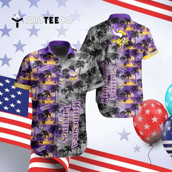 Minnesota Vikings Summer Pattern Hawaiian Shirt 4