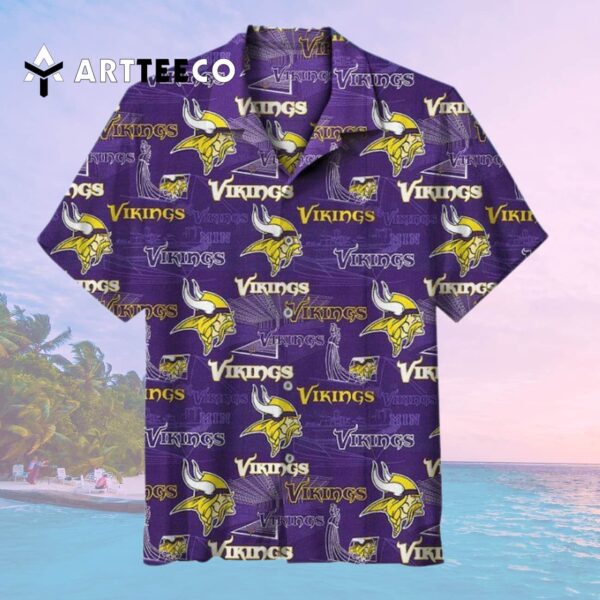 Minnesota Vikings Team Logo Best For Fans Beach Hawaiian Shirt 2