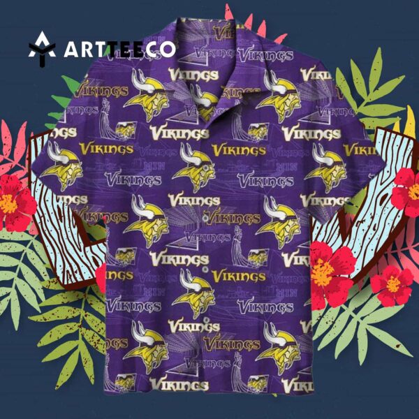Minnesota Vikings Team Logo Best For Fans Beach Hawaiian Shirt 3
