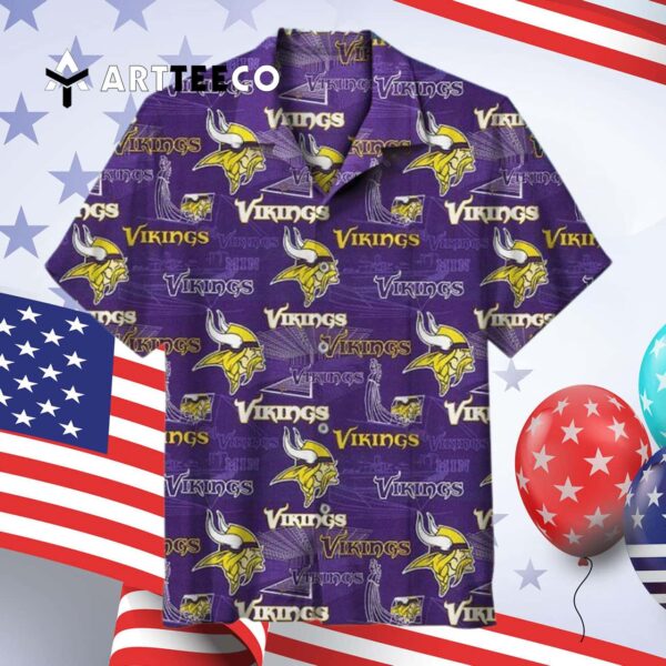 Minnesota Vikings Team Logo Best For Fans Beach Hawaiian Shirt 4