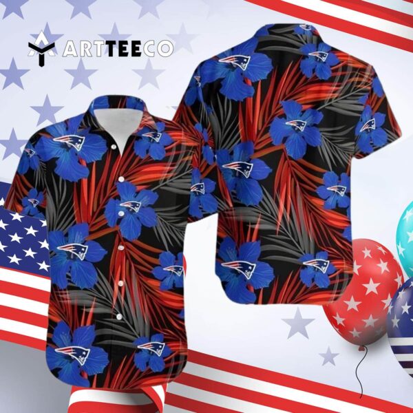 New England Patriots 2 Flower Hawaiian Shirt 4
