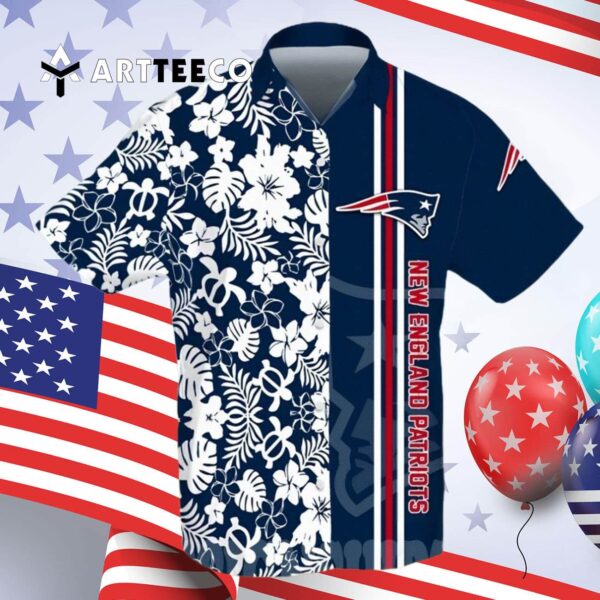 New England Patriots All Over Print Flowery Hawaiian Shirt 4