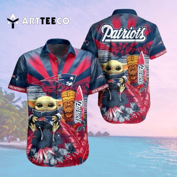 New England Patriots Baby Yoda Aloha Hawaiian Shirt 2