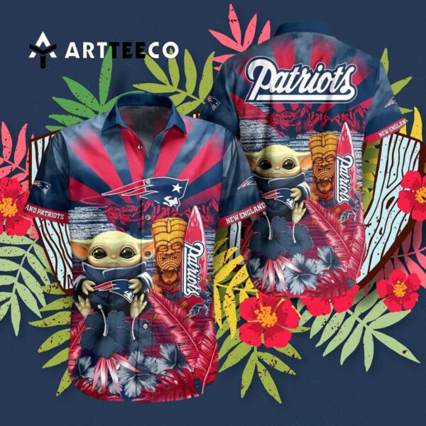 New England Patriots Baby Yoda Aloha Hawaiian Shirt 3