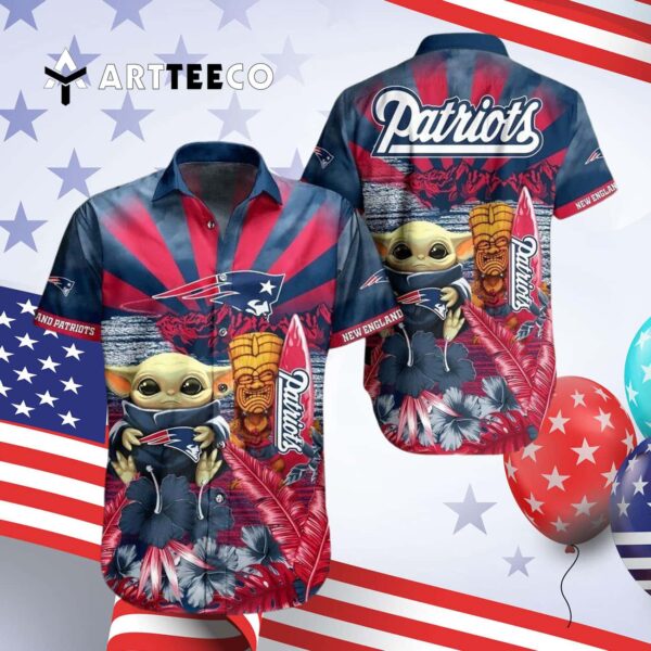 New England Patriots Baby Yoda Aloha Hawaiian Shirt 4