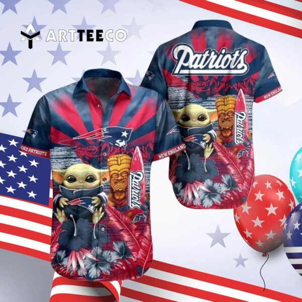 New England Patriots Baby Yoda Hawaiian Shirt 4