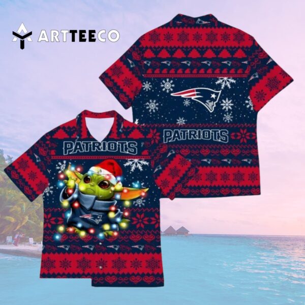 New England Patriots Baby Yoda Star Wars Funny Hawaiian Shirt 2