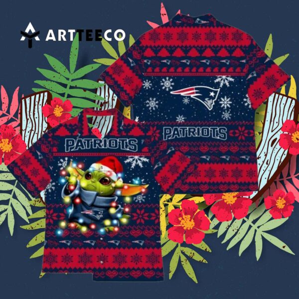 New England Patriots Baby Yoda Star Wars Funny Hawaiian Shirt 3