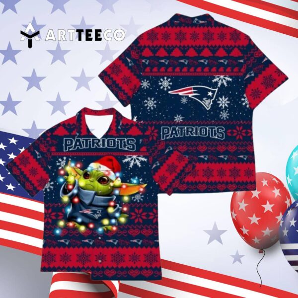 New England Patriots Baby Yoda Star Wars Funny Hawaiian Shirt 4