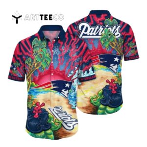 New England Patriots Beach Colorful Hawaiian Shirt 1