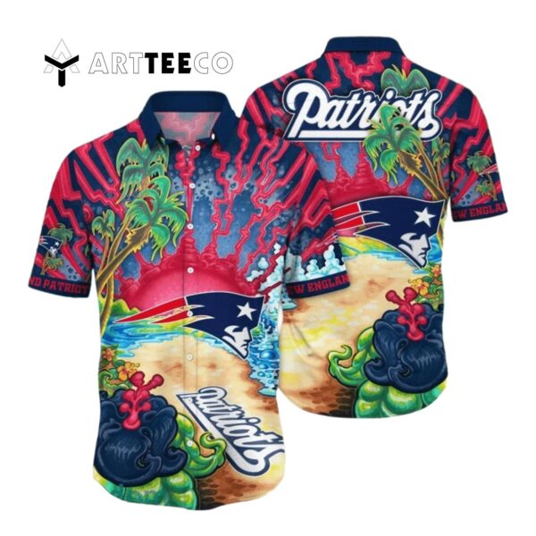 New England Patriots Beach Colorful Hawaiian Shirt 1