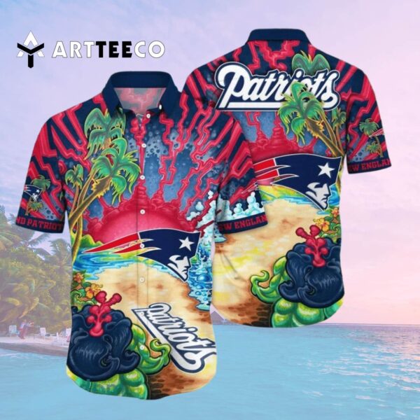 New England Patriots Beach Colorful Hawaiian Shirt 2