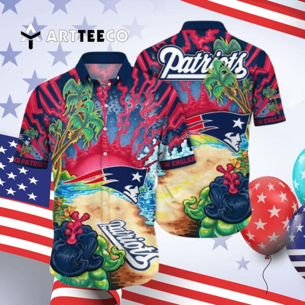 New England Patriots Beach Colorful Hawaiian Shirt 4