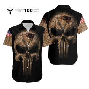 New England Patriots Camouflage Skull Hawaiian Shirt 1